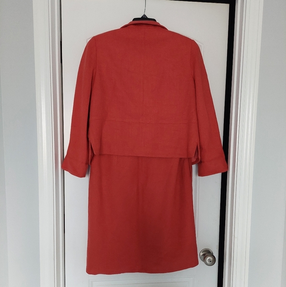 Talbots Burnt Orange Tweed Sleeveless Sheath Dress & Jacket Sz 12  Career Office - Picture 2 of 4